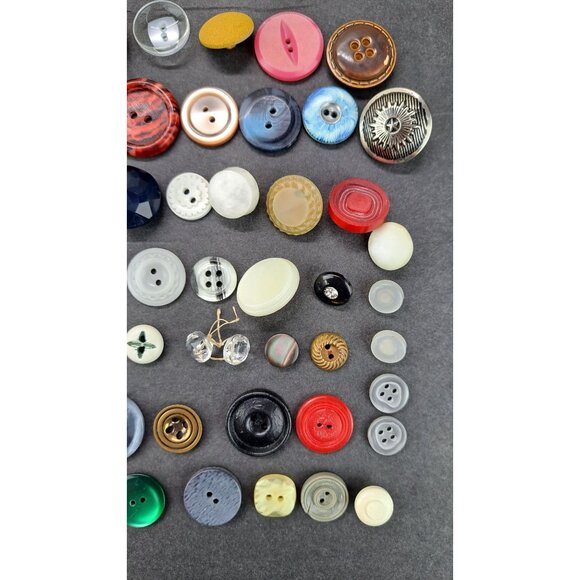 Vintage Unique Buttons Unusual Different Lot of 82 Craft Art Project Assorted - Picture 3 of 7